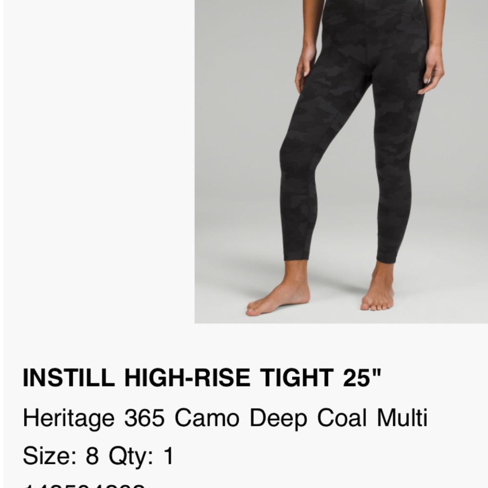 Excellent Condition: sz 8 Lululemon Instill high-rise tight 25”